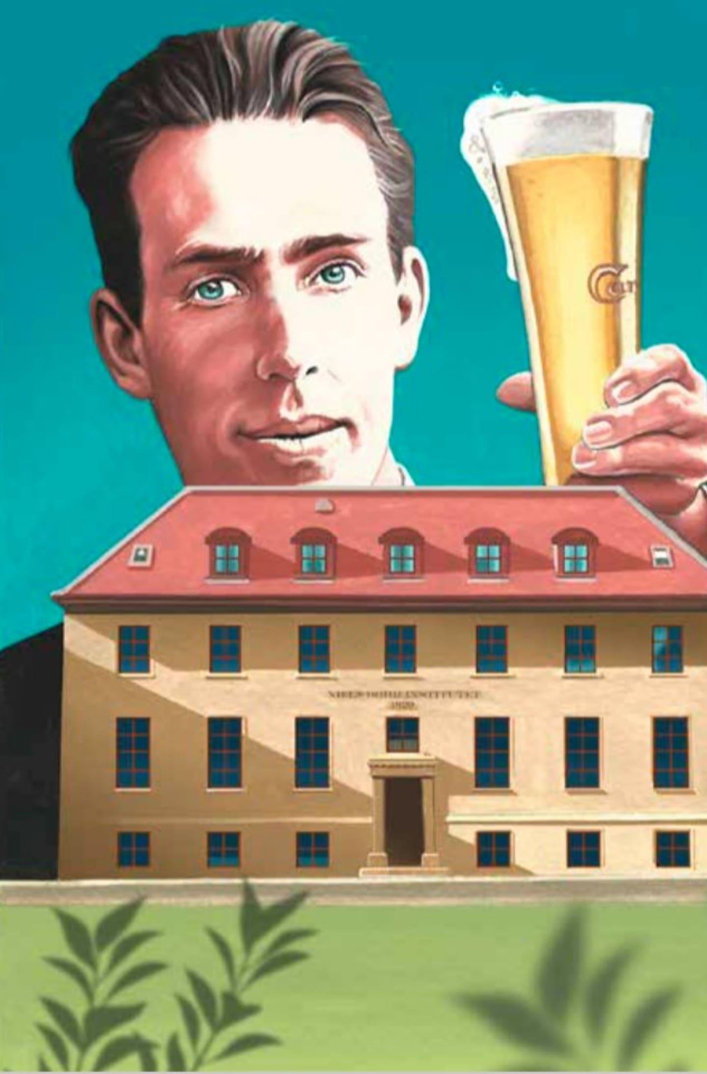 Niels Bohr awarded by Carlsberg with house with beer on tap Niels Bohr awarded by Carlsberg with house with beer on tap