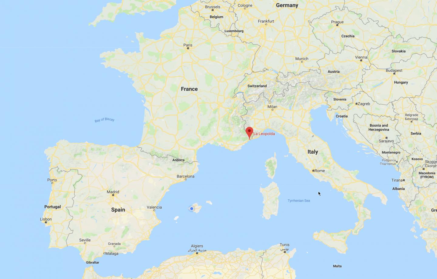 Location map Villa Leopolda