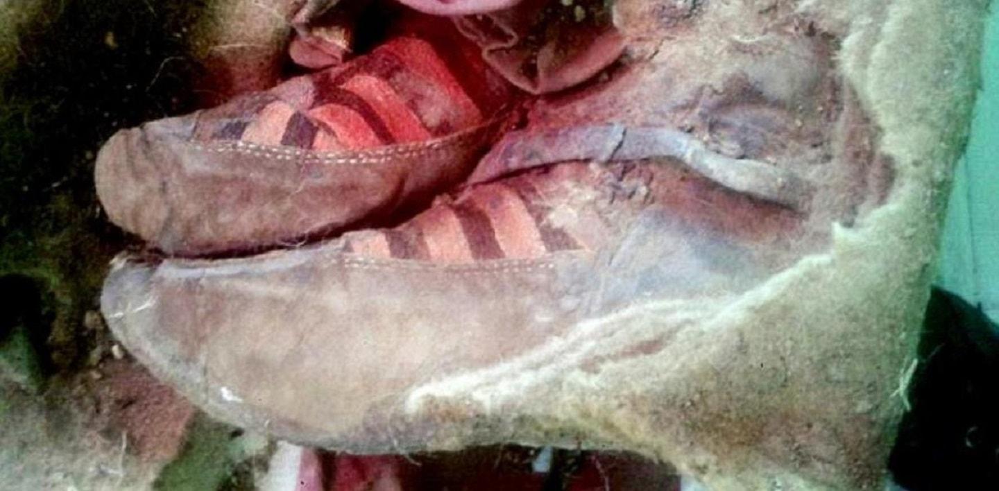 Sneakers worn by a Mongolian mummy Sneakers worn by a Mongolian mummy