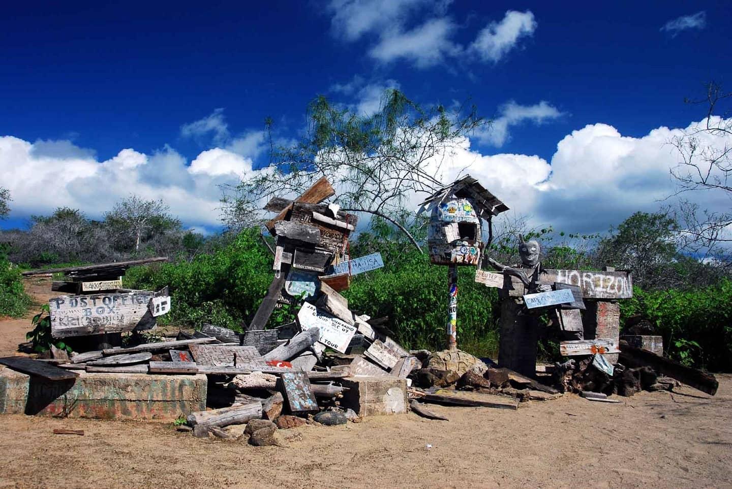 The particular post office in Floreana Island (Galapagos)