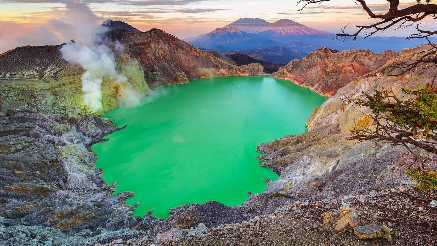 spectacular Kawah Ijen lake corrosive