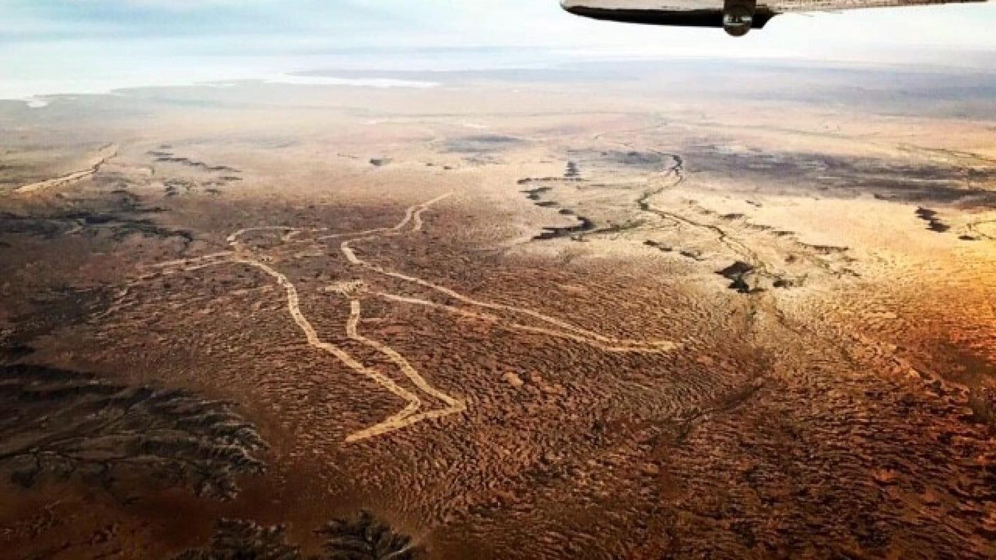 Marree Man geoglyph view from the air